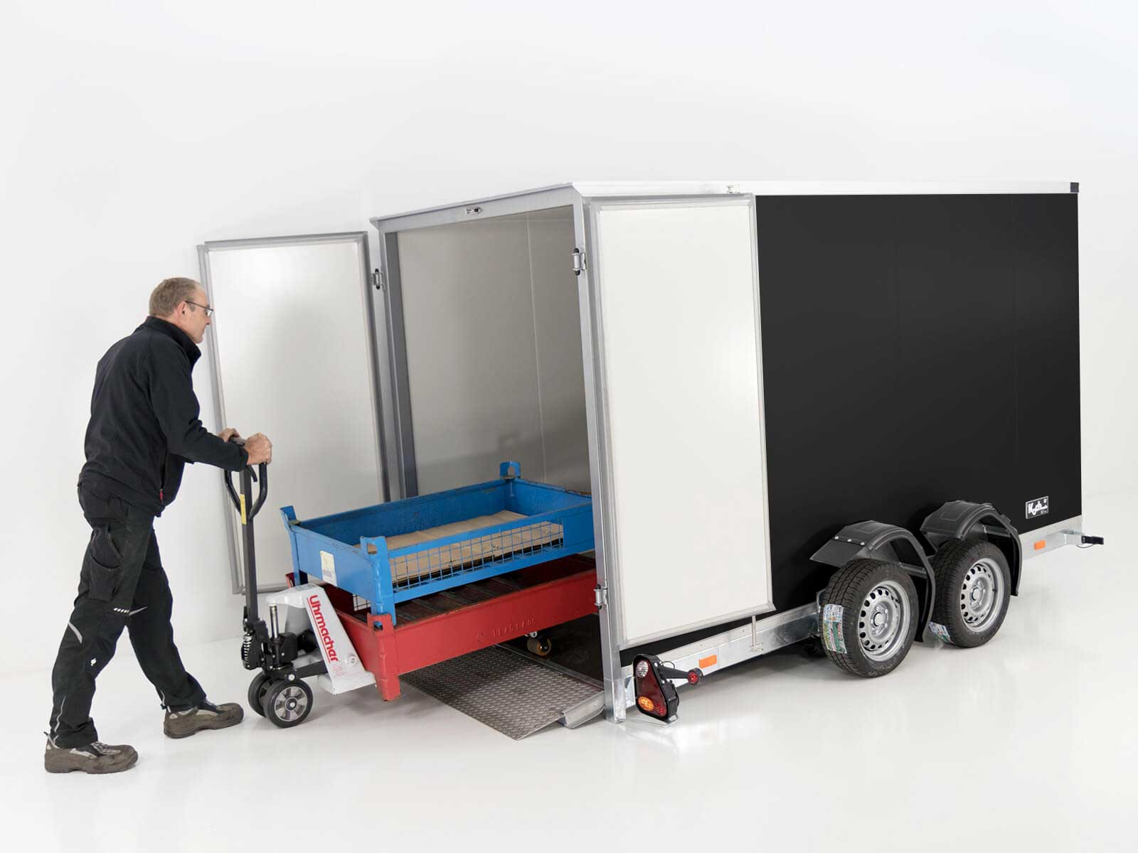 Vezeko Kofferanhänger Absenkbar 157x344cm – 2,7t ZGWZ · Höhe 190cm · Schwarz – Bild 8