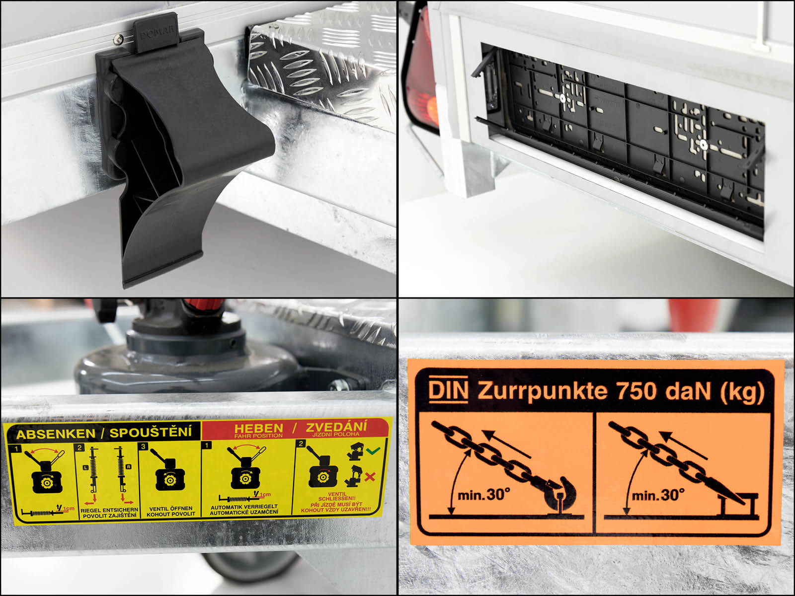 Vezeko Kofferanhänger Absenkbar 157x268cm – 1,5t ZGWZ · Höhe 164cm · Schwarz – Bild 8