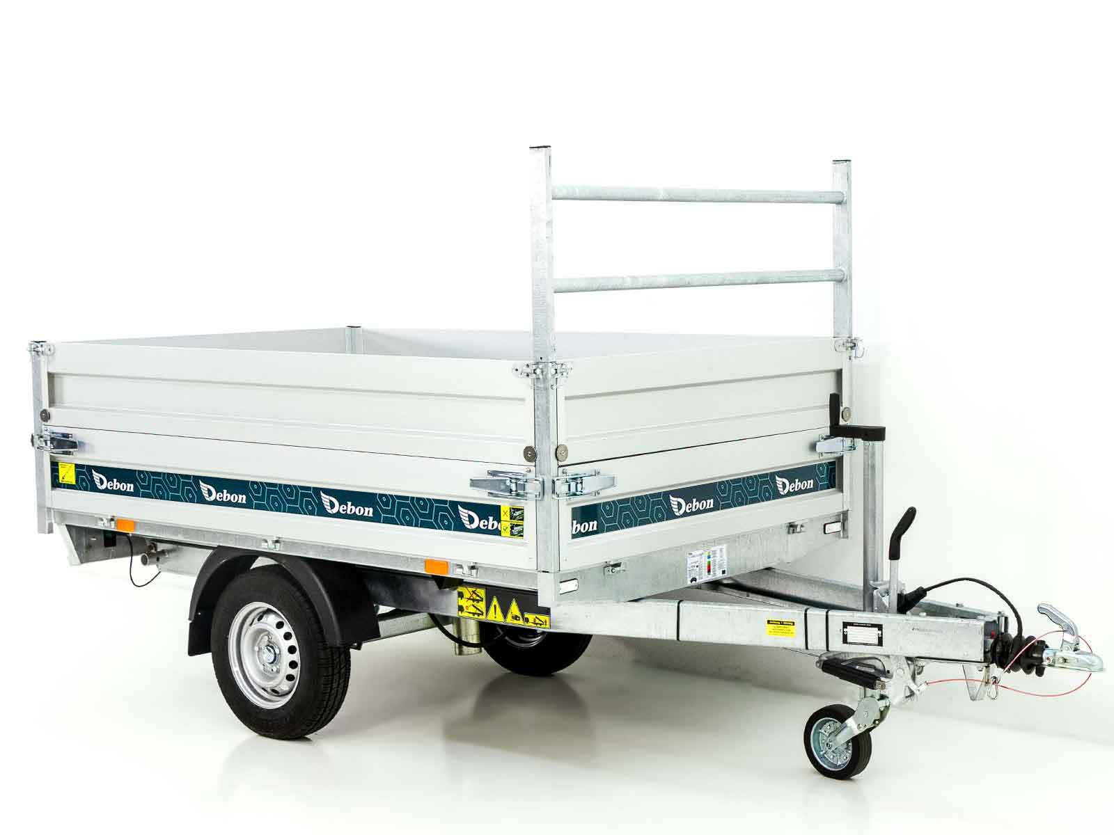 DEBON Heckkipper 150x250cm 1,3t – Elektropumpe · Bordwandaufsatz