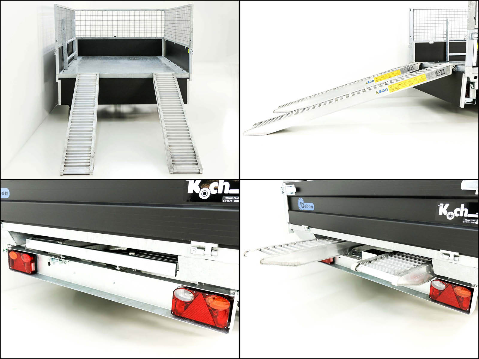 DEBON Dreiseitenkipper 180×324 3,5t – Sonderedition Schwarz · Gitteraufsatz · Auffahrrampen · Stützfüße – Bild 14