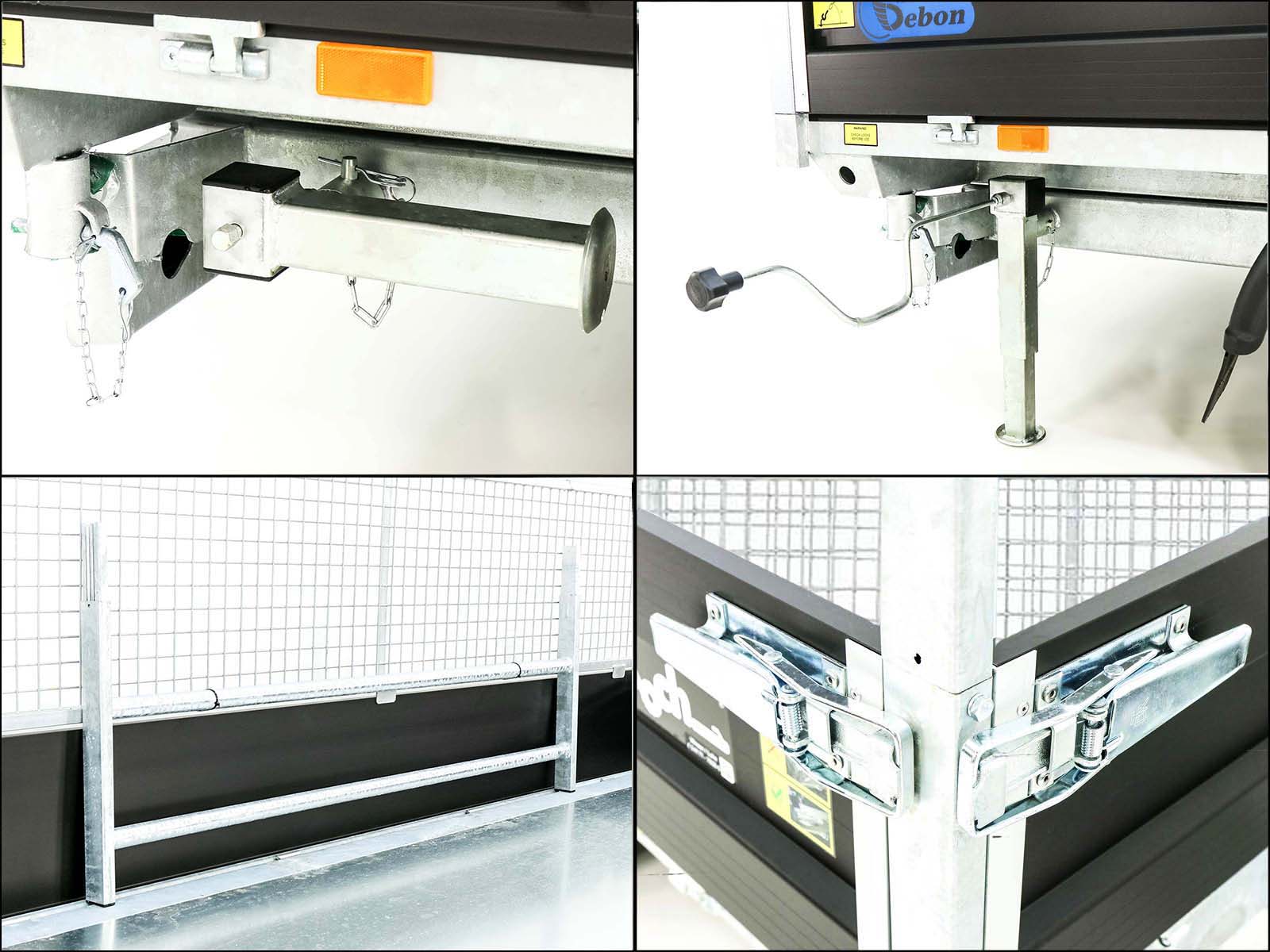 DEBON Dreiseitenkipper 180×324 3,5t – Sonderedition Schwarz · Gitteraufsatz · Auffahrrampen · Stützfüße – Bild 15