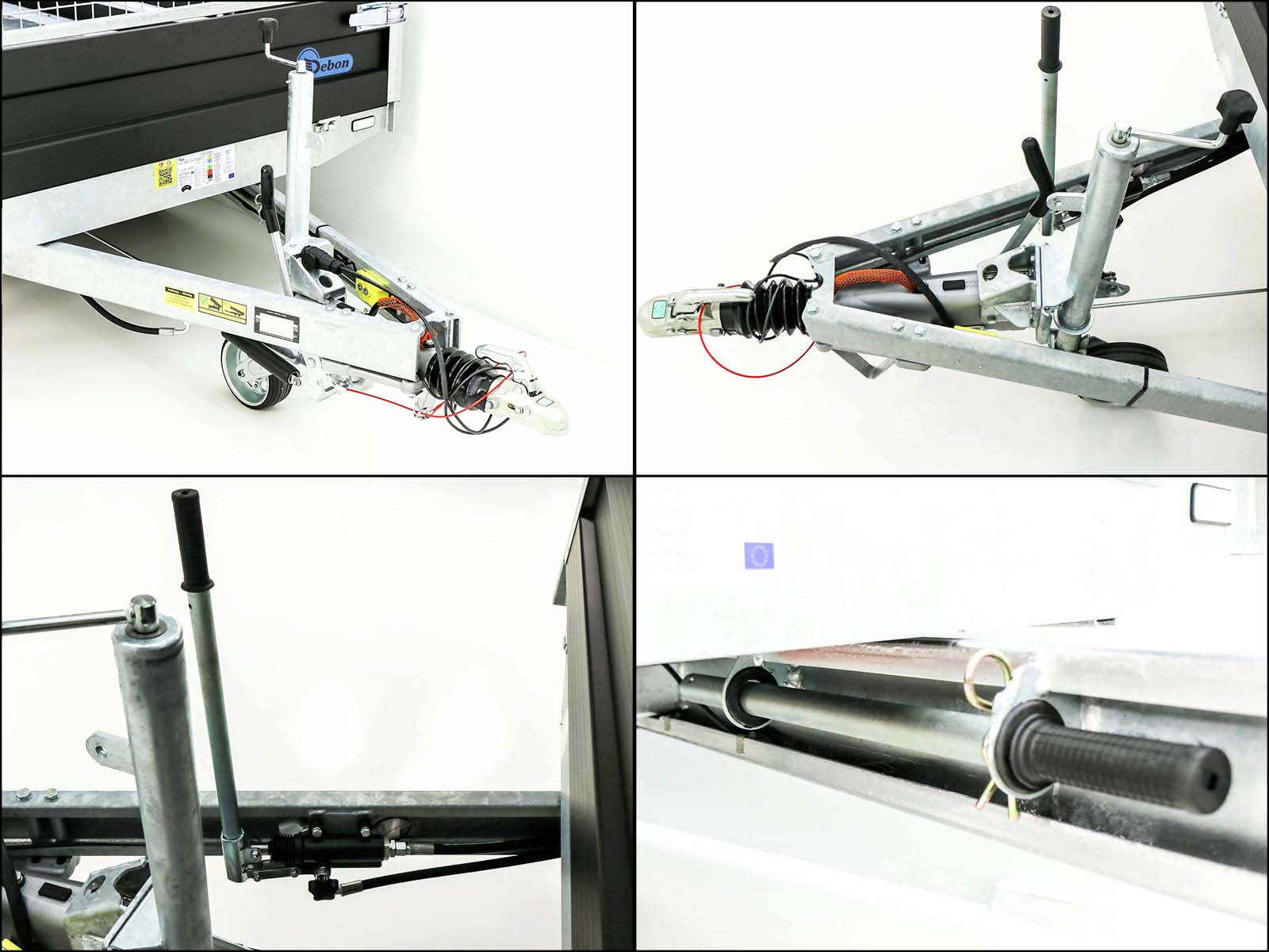 DEBON Dreiseitenkipper 180×324 3,5t – Sonderedition Schwarz · Gitteraufsatz · Auffahrrampen · Stützfüße – Bild 4