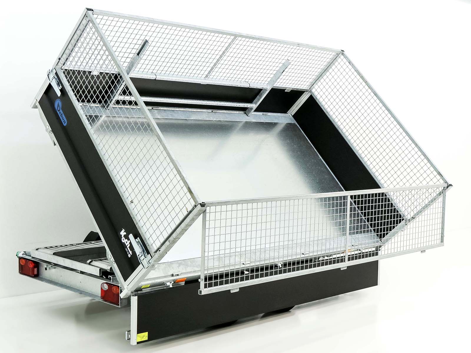DEBON Dreiseitenkipper 180×324 3,5t – Sonderedition Schwarz · Gitteraufsatz · Auffahrrampen · Stützfüße – Bild 6