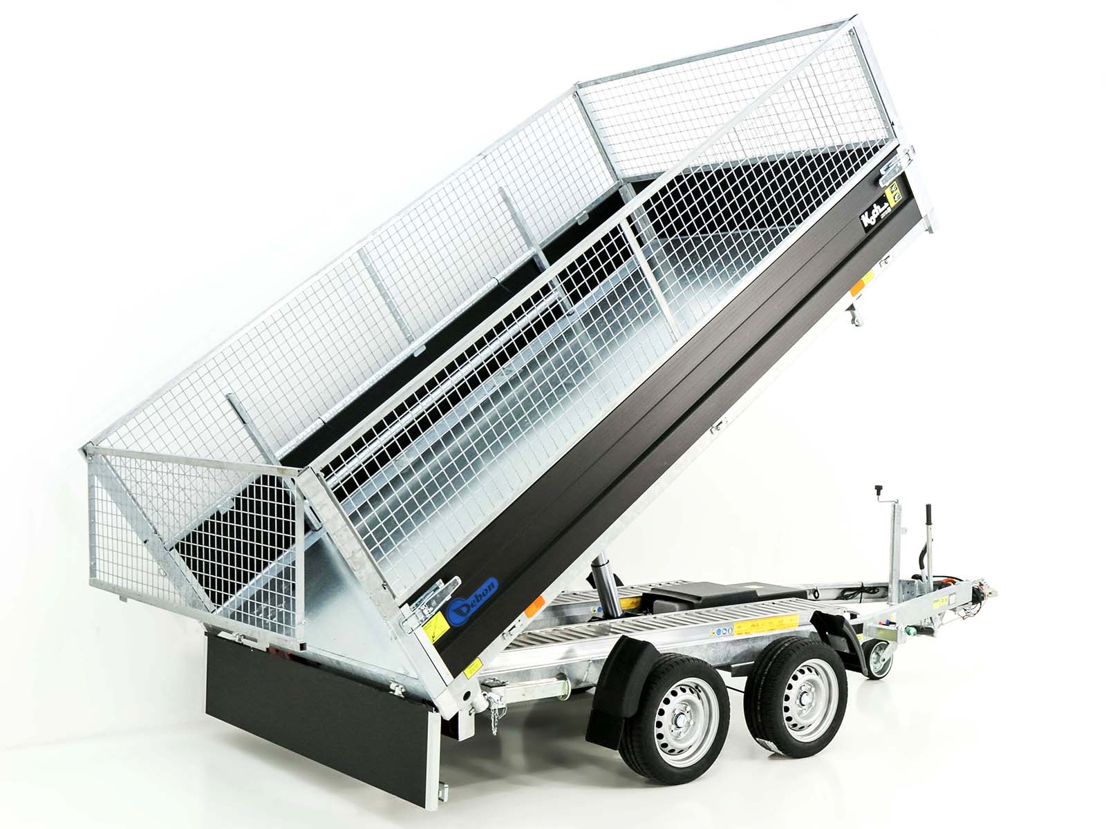 DEBON Dreiseitenkipper 180×324 3,5t – Sonderedition Schwarz · Gitteraufsatz · Auffahrrampen · Stützfüße – Bild 7