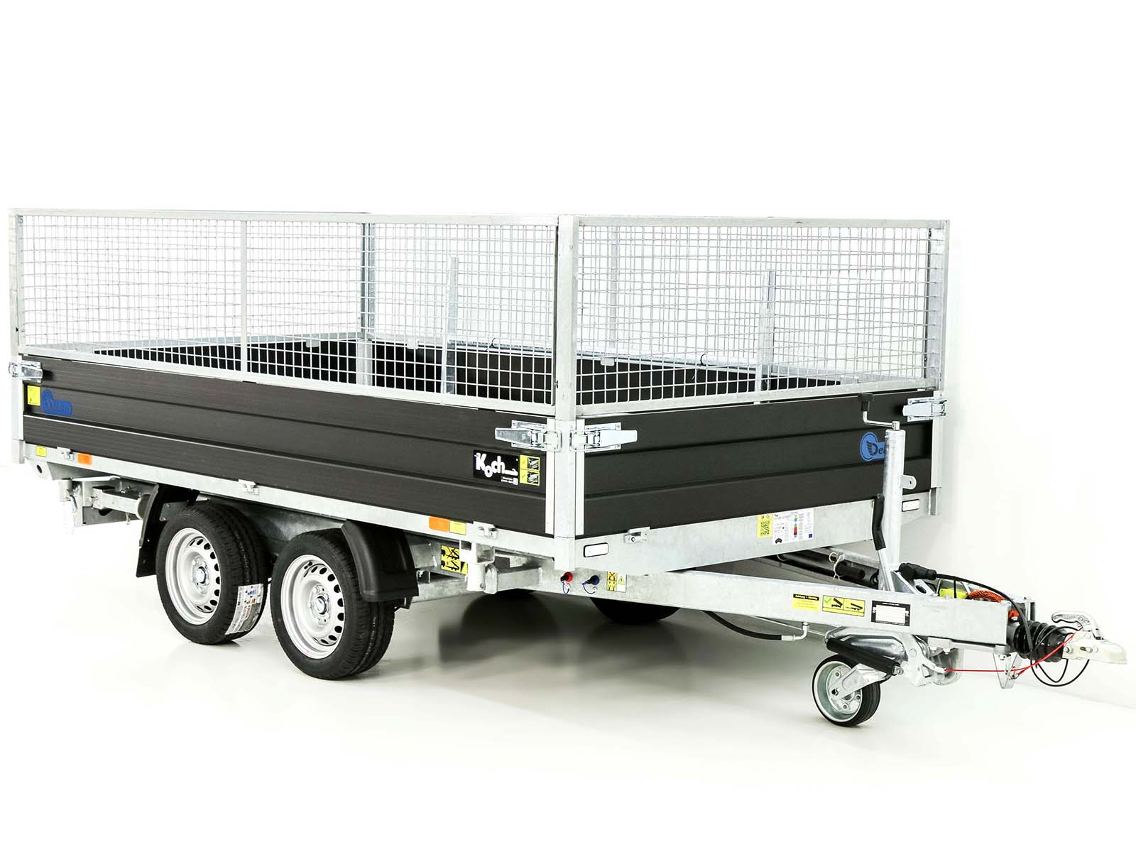 DEBON Dreiseitenkipper 180×324 3,5t – Sonderedition Schwarz · Gitteraufsatz · Auffahrrampen · Stützfüße – Bild 8