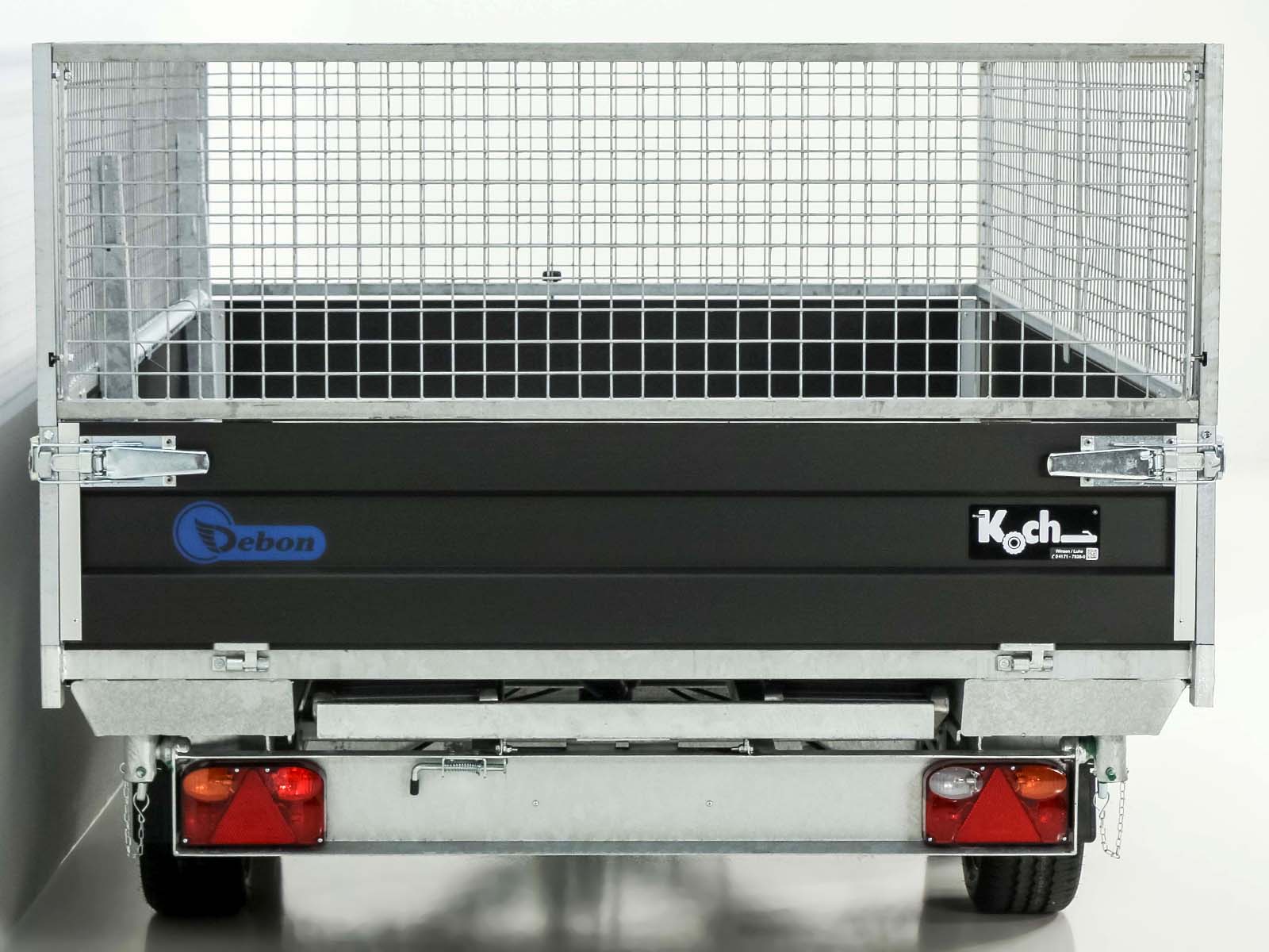 DEBON Dreiseitenkipper 180×324 3,5t – Sonderedition Schwarz · Gitteraufsatz · Auffahrrampen · Stützfüße – Bild 11